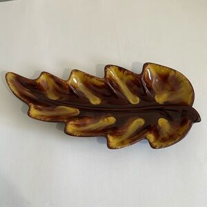 Blue Mountain Pottery Leaf Decorative Tray 14”